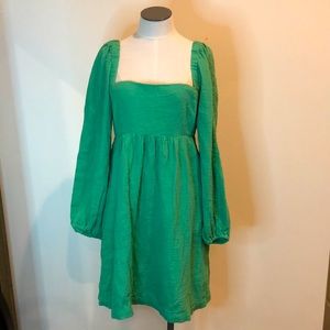 J. Crew Green Long Sleeve Mini Dress